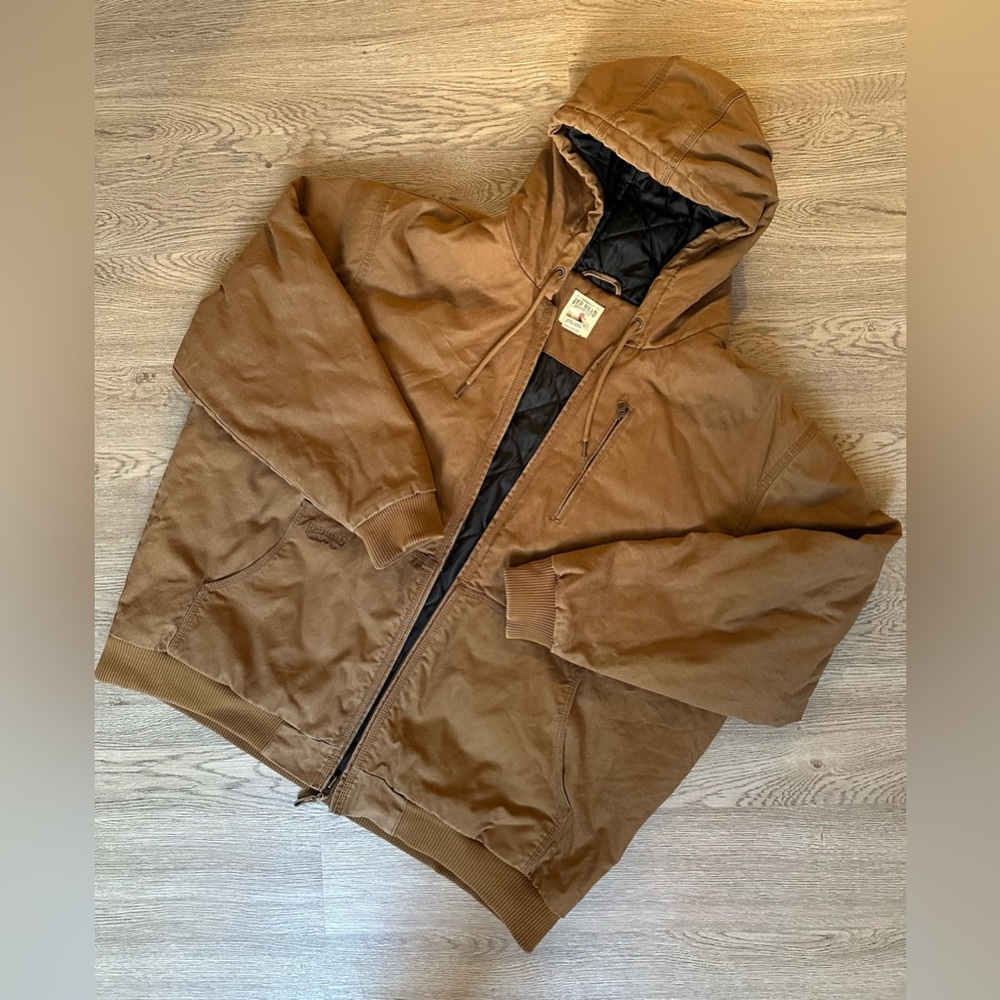 Redhead Brown Canvas Quilted Insulated Hooded Jacket